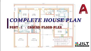 Ground Floor Plan Part  1  Complete Dimensions [upl. by Harshman483]