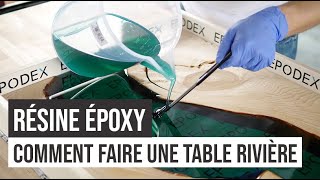 Fabrication de table rivière en résine époxy – DIY  Tutoriel  EPODEX [upl. by Amlez]