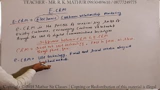 eCRM or electronic customer relationship management with Examples  Business Studies  Mathur Sir [upl. by Llertnauq]