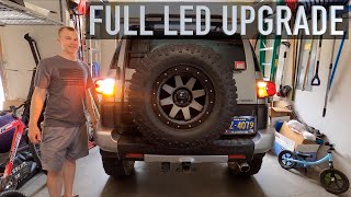 Full LED Upgrade  How to Replace FJ Cruiser Rear Brake Blinker Reverse and License Plate Lights [upl. by Ormond]