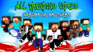 ALL TRENDING VIDEOS FULL HEROBRINE BROTHERS  MONSTER SCHOOL [upl. by Kamin]