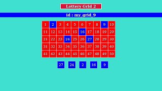 Lottery Grid 2 HTML CSS JAVASCRIPT [upl. by Antonina]