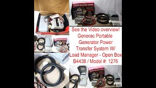 Generac Portable Generator Power Transfer System W6 Circuit Load Manager  1276 [upl. by Iggem]