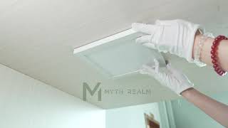 How to install a Square LED flush mount ceiling downlight with preinstalled ceiling wires [upl. by Medin373]