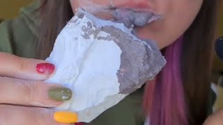 chalkoly Chalk Eating with clay paste 🎀 Chalk Crunch Wet Chalk Eating ASMR [upl. by Lynnworth]