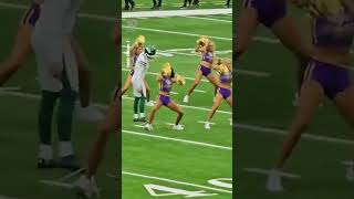 NFL Kicker Greg Zuerleins Routine Interrupted By Cheerleaders  10 News First [upl. by Nilek]