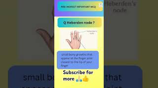 Heberden Node RRB Norcet Nursing Exam Question🙋ytshorts [upl. by Amorita]