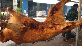 Grilling 300 kg Of Whole Bull  Local Food [upl. by Tilda223]