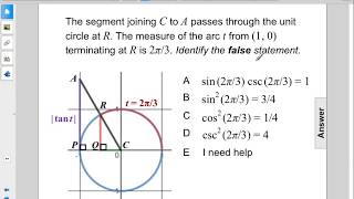 PreCalc Trig Funcs Reciprocal Function Pt 2 Q84 [upl. by Tirreg162]