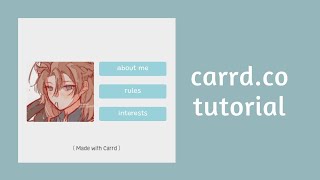 Simple「 carrdco 」tutorial ✰ buttons multiple pages and more [upl. by Euqram]