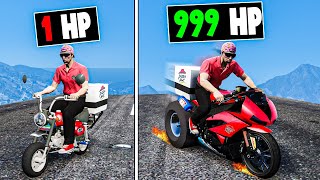 Upgrading to the FASTEST Pizza Hut Delivery Bike ever in GTA 5 [upl. by Aloap]