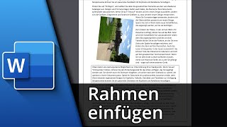 Rahmen bei Word einfügen Für Text Absatz amp Seite ✅ Tutorial [upl. by Salzhauer]