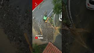 Alluvione Liguria caos in A10 tutto bloccato ad Arenzano drone [upl. by Airahcaz]