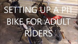 HOW TO SET UP YOUR PIT BIKE FOR AN ADULT RIDER AND A BURNOUT ON THE PITSTER PRO [upl. by Nirraj]