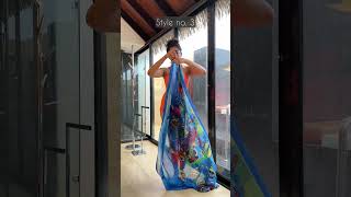 3 ways to tie a sarong  beach outfits  sarong scarfstyle howto drape howtowear [upl. by Erny748]