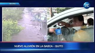 Se reporta un nuevo aluvión en el sector La Gasca en Quito [upl. by Aidole]