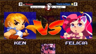 Tessellate Ken vs Squibby Felicia Round 2 FSC Super Puzzle Fighter 2 Turbo [upl. by Aitnom]