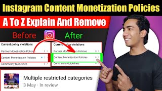 Instagram Content Monetization Policies Kaise Hataye  Instagram Multiple Restricted Categories [upl. by Nnylodnewg]