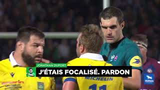 TOP 14  J9  Larbitre Monsieur Dufort sexcuse de ne pas avoir entendu le quotMarquequot dOConnor [upl. by Wolfgang]