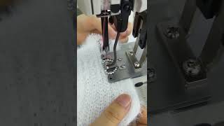 Process of Sewing Rhinestone Decorations with a Special Sewing Machine [upl. by Anin]