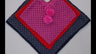 Toddler Poncho Crochet Tutorial [upl. by Leirda]