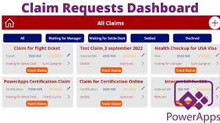 Claim Requests Dashboard using PowerApps Gallery  Claim Request Approval Part 4 [upl. by Auqkinahs397]