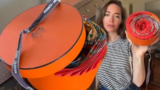 Hermes Pleated Scarf Tutorial [upl. by Ocin968]