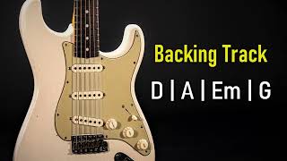 Rock Pop Backing Track D Major  D A Em G  80 BPM  Guitar Backing Track [upl. by Proudman]