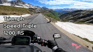 POV Motorcycle Ride  Cruising on the Grimsel and Furka pass on a Triumph Speed Triple 1200 RS [upl. by Imuyam]