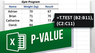 How to Calculate Probability Value PValue in Excel  PValue in Statistical Hypothesis Tests [upl. by Enyal]