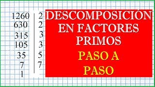 Descomposición de Números en Factores Primos  Paso a Paso [upl. by Ailaroc]