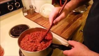 Spaghetti With Italian Sausage and Hamburger Meat Sauce [upl. by Ashbaugh]