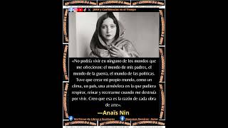 ✓ANAÏS NIN «Frase del día» JARH literatura AnaisNin [upl. by Adiarf380]