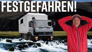 ISLAND Festgefahren im Fluß Die schönsten FRoads ampPisten im Expeditionsmobil4x4 Camper Vanlife [upl. by Jacobsohn]