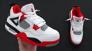 HOW TO LOOSELY LACE JORDAN 4s  AIR JORDAN 4 LACE STYLE [upl. by Lleroj]