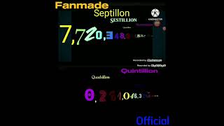 1 To 1 Nonillion Fanmade VS Official [upl. by Dnama]