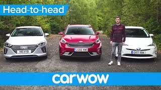 Toyota Prius vs Hyundai Ioniq vs Kia Niro 2018 review – whats the best hybrid  Head2Head [upl. by Nhguavaj663]