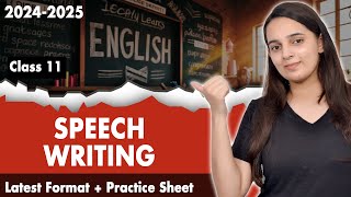 Speech Writing Class 11 CBSE  Class 11 English Grammar  Speech Writing Format  Practice Sheet [upl. by Kern]