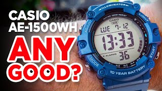 CASIO AE1500WH Digital Watch Hands on Review  The Casio that is literally a sight for poor eyes [upl. by Akirdnuhs]