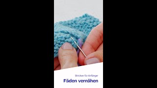 Stricken für Anfänger  Fäden vernähen  Knitting for Beginners  Darning Yarn Ends [upl. by Alayne]