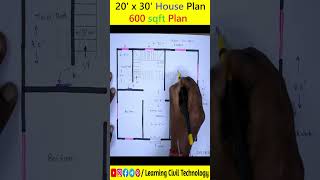 20 x 30 House Plan  600 sqft House Plan learningciviltechnology houseplan [upl. by Rosemonde]