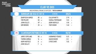 Claverham Yatton CC 1st XI v BurnhamonSea CC 1st XI [upl. by Eimme]