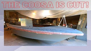 EP9 WE ARE BUILDING A NEW BOAT ALL THE COOSA BOARD IS CUTNOW WE FIBERGLASS IT [upl. by Bueschel]