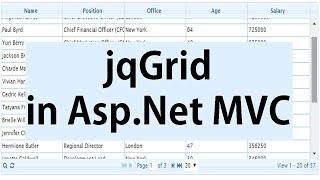 jqGrid In AspNet MVC Using SQL Server Database [upl. by Gittel]