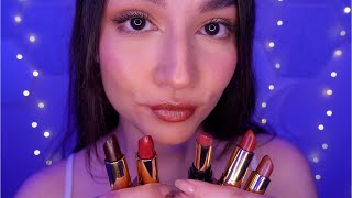 ASMR TINGLY Lipstick Application For Sleep Kisses Whispering Mouth Sounds [upl. by Dobbins390]