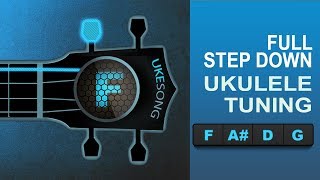 Online Ukulele Tuner  Full Step Down UKULELE TUNING [upl. by Htbazile]