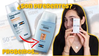 ISDIN FUSION WATER  COMPARAMOS FORMULA NUEVA Y ANTERIOR [upl. by Randa]