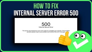 FIXED 500 INTERNAL SERVER ERROR  How to Fix 500 Internal Server Error [upl. by Attenat807]