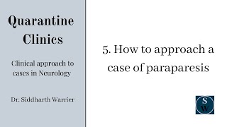 Approach to Paraparesis  Clinic 5  Neurology  Quarantine Clinics [upl. by Rosalynd345]