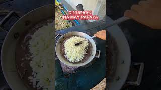 HOW TO MAKE DINARDARAAN WITH PAPAYA Ilocano Version of Dinuguan food dinuguan papaya [upl. by Trilly]